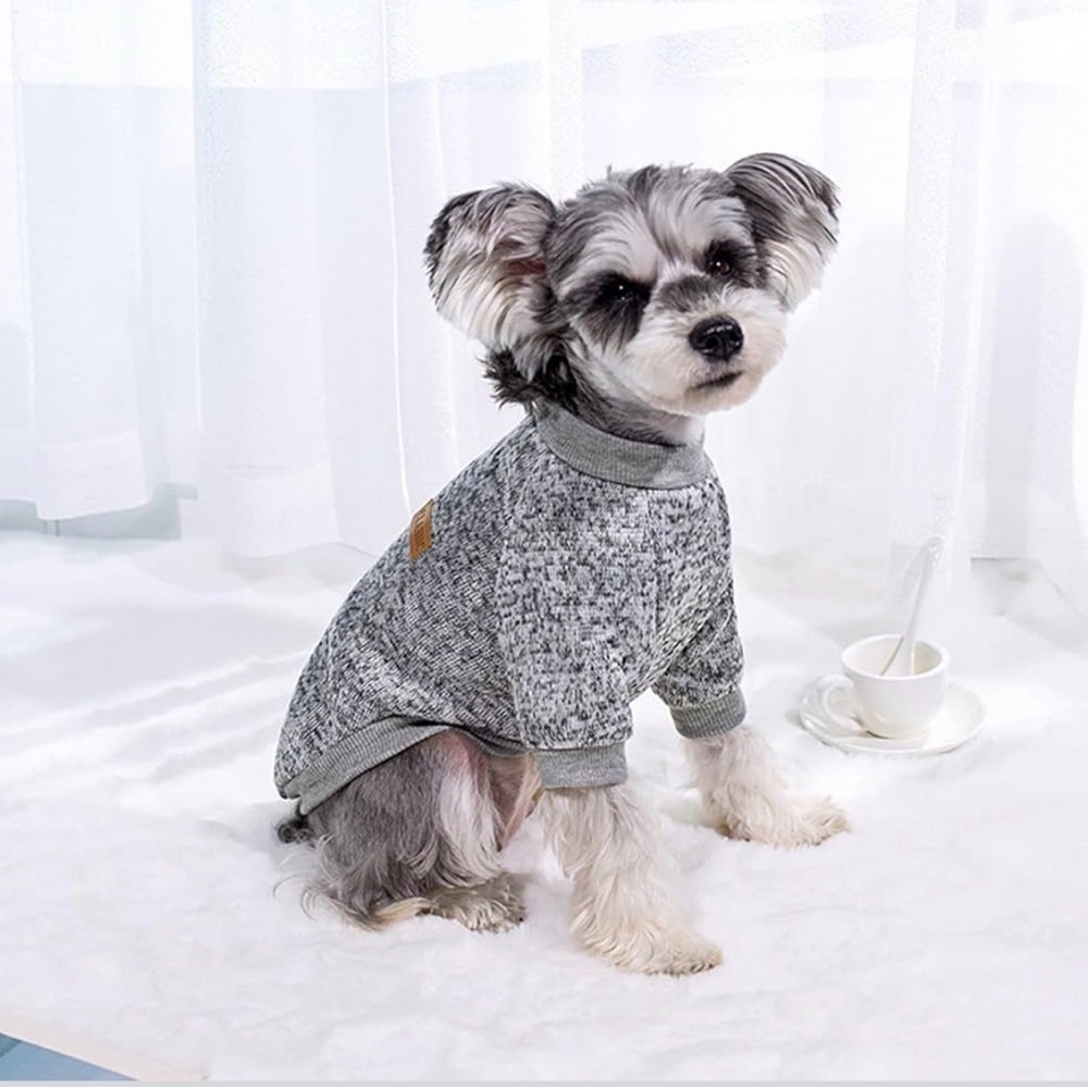 2/$10 Dog Fleece Soft Warm Coat Puppy Pet Knitwear Clothes Outfit Gray size- XS